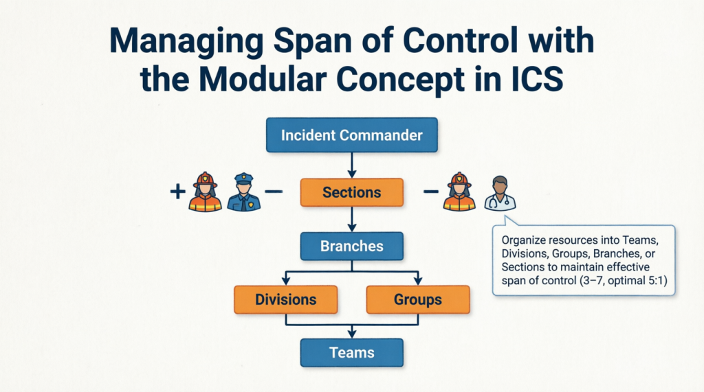 which statement below correctly describes how to manage span of control using the modular concept?